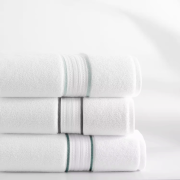 Luxury Cotton Loops Border Stripe Bath Towel